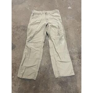 Carhartt FR Pants Mens 33x30 Beige Flame Resistant Carpenter Utility FRB13-KHT